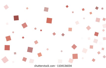 Violet, Red and Brown Confetti in the Form of Rectangles on White Background