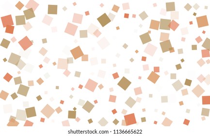 Violet, Red and Brown Confetti in the Form of Rectangles on White Background
