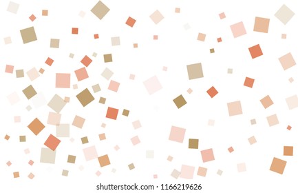 Violet, Red and Brown Confetti in the Form of Rectangles on White Background