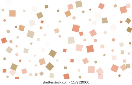 Violet, Red and Brown Confetti in the Form of Rectangles on White Background