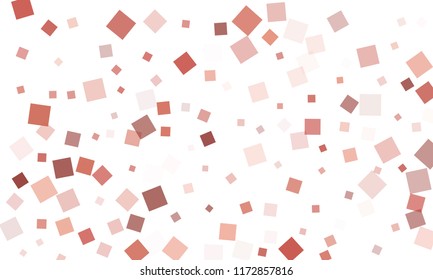 Violet, Red and Brown Confetti in the Form of Rectangles on White Background