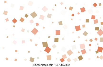 Violet, Red and Brown Confetti in the Form of Rectangles on White Background