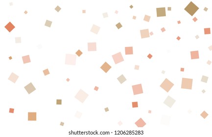 Violet, Red and Brown Confetti in the Form of Rectangles on White Background