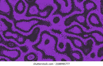 Violet Repeated Circle Graphic Clouds. Dirty Watercolor Purple Seamless Creative Vector Background. Bright Repeated Modern Vector Texture. Seamless Monochrome Dirty Watercolor