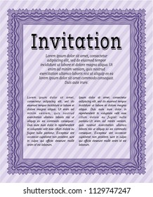 Violet Retro invitation. Complex background. Vector illustration. Superior design. 