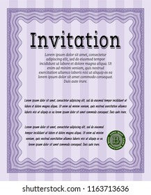 Violet Retro invitation. With complex background. Customizable, Easy to edit and change colors. Excellent design. 