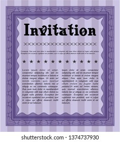 Violet Retro invitation. Complex background. Customizable, Easy to edit and change colors. Nice design. 
