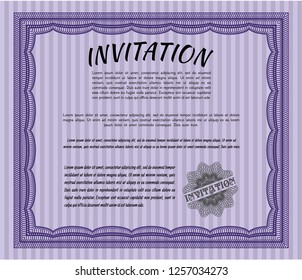 Violet Retro invitation. Customizable, Easy to edit and change colors. With quality background. Excellent design. 