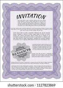 Violet Retro invitation. Elegant design. Vector illustration. With quality background. 