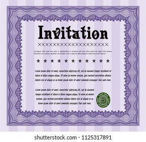 Violet Retro invitation. Excellent design. Customizable, Easy to edit and change colors. Printer friendly. 