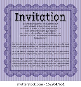 Violet Retro invitation. Nice design. Customizable, Easy to edit and change colors. Easy to print. 