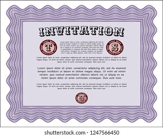 Violet Retro invitation. Perfect design. Customizable, Easy to edit and change colors. With quality background. 