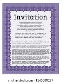 Violet Retro invitation. With quality background. Nice design. Customizable, Easy to edit and change colors. 