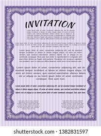 Violet Retro invitation. With quality background. Customizable, Easy to edit and change colors. Artistry design. 