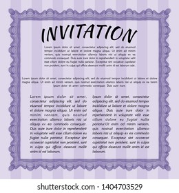 Violet Retro invitation template. Customizable, Easy to edit and change colors. With quality background. Retro design. 