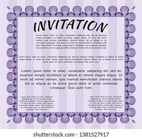 Violet Retro invitation template. Money design. With quality background. Customizable, Easy to edit and change colors. 