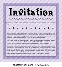 Violet Retro invitation template. Nice design. With quality background. Vector illustration. 