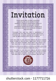 Violet Retro invitation template. With quality background. Customizable, Easy to edit and change colors. Good design. 
