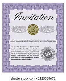 Violet Retro invitation. Vector illustration. With quality background. Modern design. 