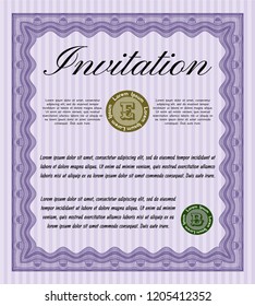 Violet Retro vintage invitation. Customizable, Easy to edit and change colors. With quality background. Lovely design. 