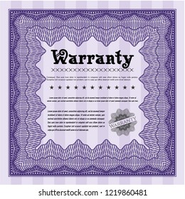 Violet Retro vintage Warranty Certificate. Money style design. With great quality guilloche pattern. Customizable, Easy to edit and change colors. 