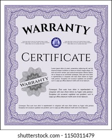 Violet Retro Warranty template. Printer friendly. Customizable, Easy to edit and change colors. Artistry design. 