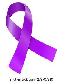 Violet ribbon. Craniosynostosis - Craniofacial awareness symbol. Vector illustration svg