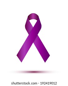 Violet ribbon on white background