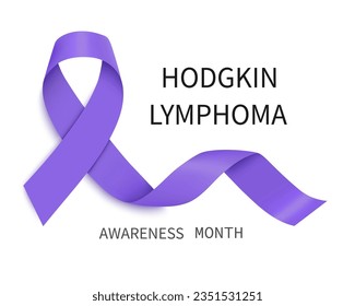 Violet ribbon as symbol of Hodgkin Disease awareness