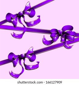 The violet ribbons with golden straights. You can use it as an elements  for present, invitation  or  creation your own design