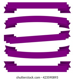 Violet Ribbons Set Flat Style