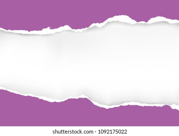 Violet ripped paper background. 
lllustration of violet ripped paper with place for your image or text. Vector available. 