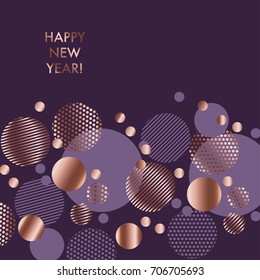 Violet And Rose Gold Abstract Geometry Purple Vector Illustration. Luxury Style Elegant Pattern For Festive Header, Card, Invitation.
