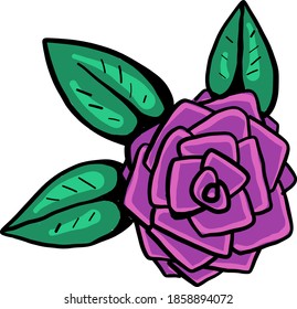 Violet rose, illustration, vector on white background