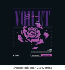 Violet Rose With Street Wear Layout Design