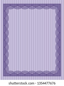 Violet Sample certificate or diploma. Customizable, Easy to edit and change colors. With complex background. Superior design. 