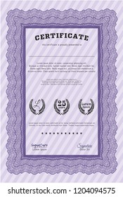 Violet Sample certificate or diploma. With quality background. Customizable, Easy to edit and change colors. Superior design. 
