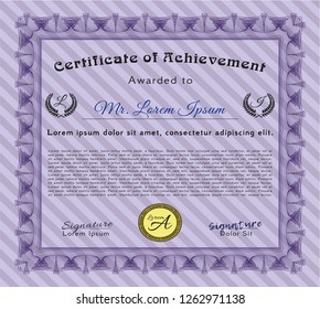 Violet Sample Certificate. Superior design. Detailed. With complex background. 