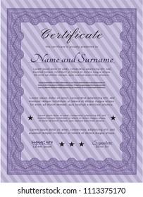  Violet Sample Diploma. With background. Customizable, Easy to edit and change colors. Modern design. 