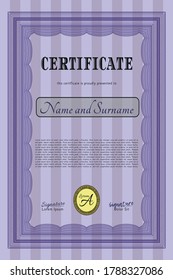 Violet Sample Diploma.  Money design.  With quality background.  Customizable, Easy to edit and change colors. 