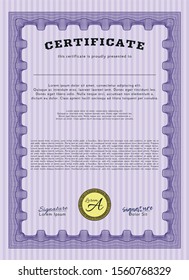 Violet Sample Diploma. Nice design. With quality background. Customizable, Easy to edit and change colors. 
