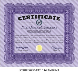 Violet Sample Diploma. With quality background. Nice design. Customizable, Easy to edit and change colors. 