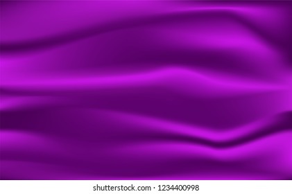 violet Satin Silky Cloth Fabric Textile Drape with Crease Wavy Folds background.With soft waves and,waving in the wind Texture of crumpled paper. object Vector,illustration