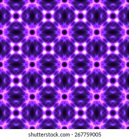 Violet seamless background made from flowers in laser neon style