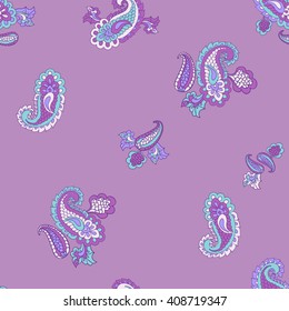 Violet Seamless Paisley Pattern.