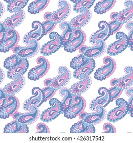 Violet Seamless Paisley Pattern.