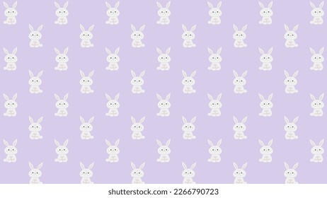 Violet seamless pattern with rabbit for Easter holiday