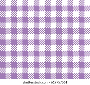 Violet seamless table cloth with square checkered pattern.