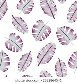 violet seamless vector stock leaf pattern of white