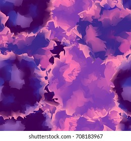 Violet seamless watercolor texture background. Mind-blowing abstract violet seamless watercolor texture pattern. Expressive messy vector illustration.